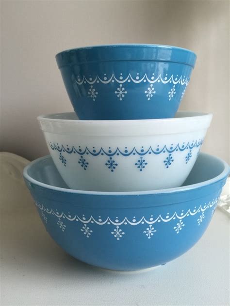 snowflake blue pyrex